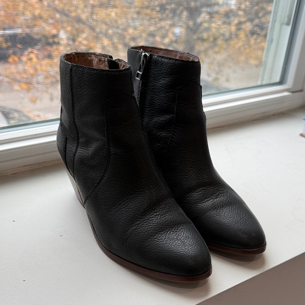 Madewell Black Leather Ankle Booties